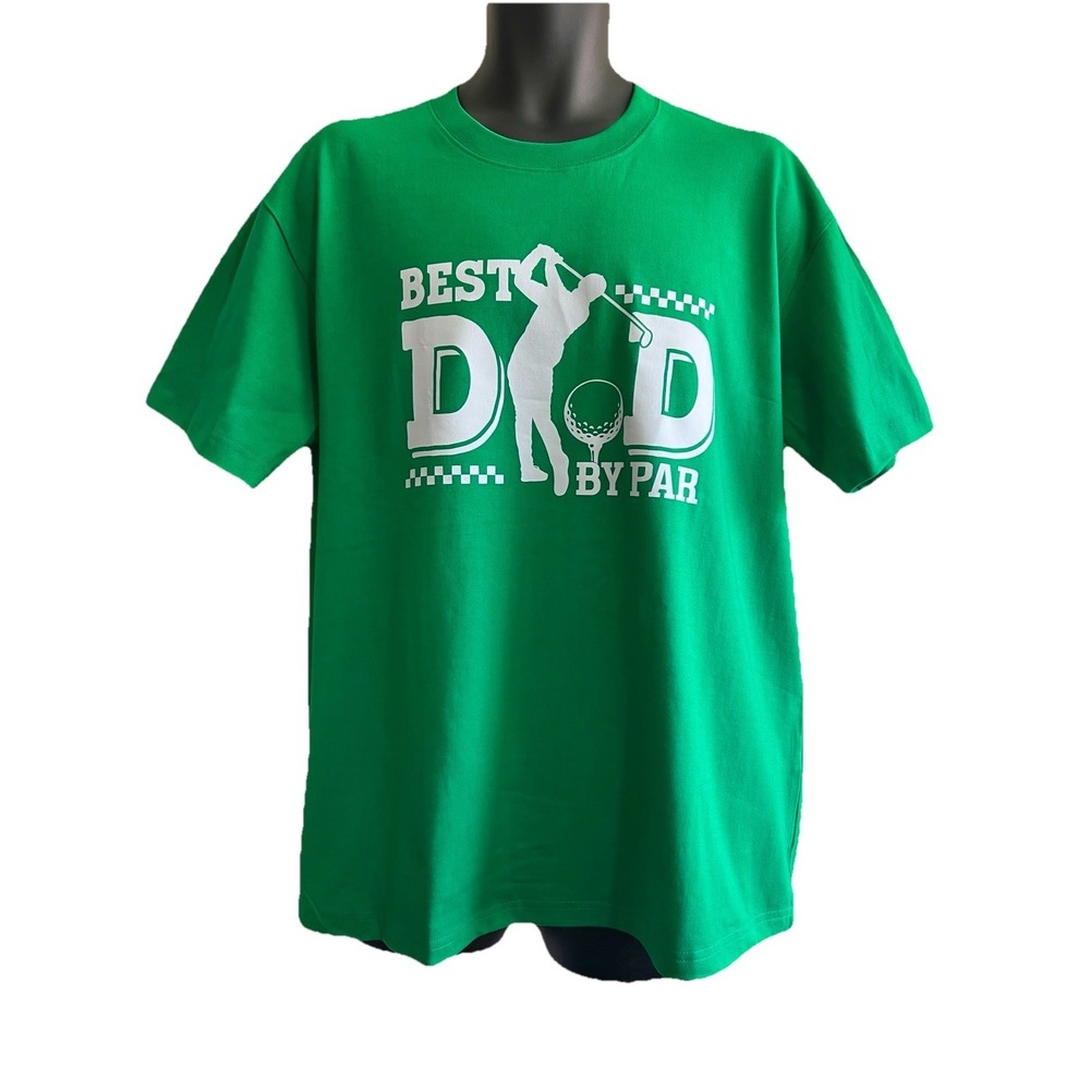 Best Dad By Par T-Shirt 2XL Golf Tee Father's Day Gift Top Men Clothing Sport